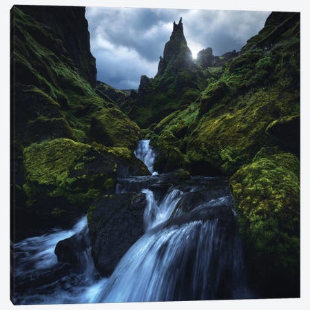 Moody Green Canyon In Iceland Canvas Print #DGG39} by Daniel Gastager Canvas Wall Art