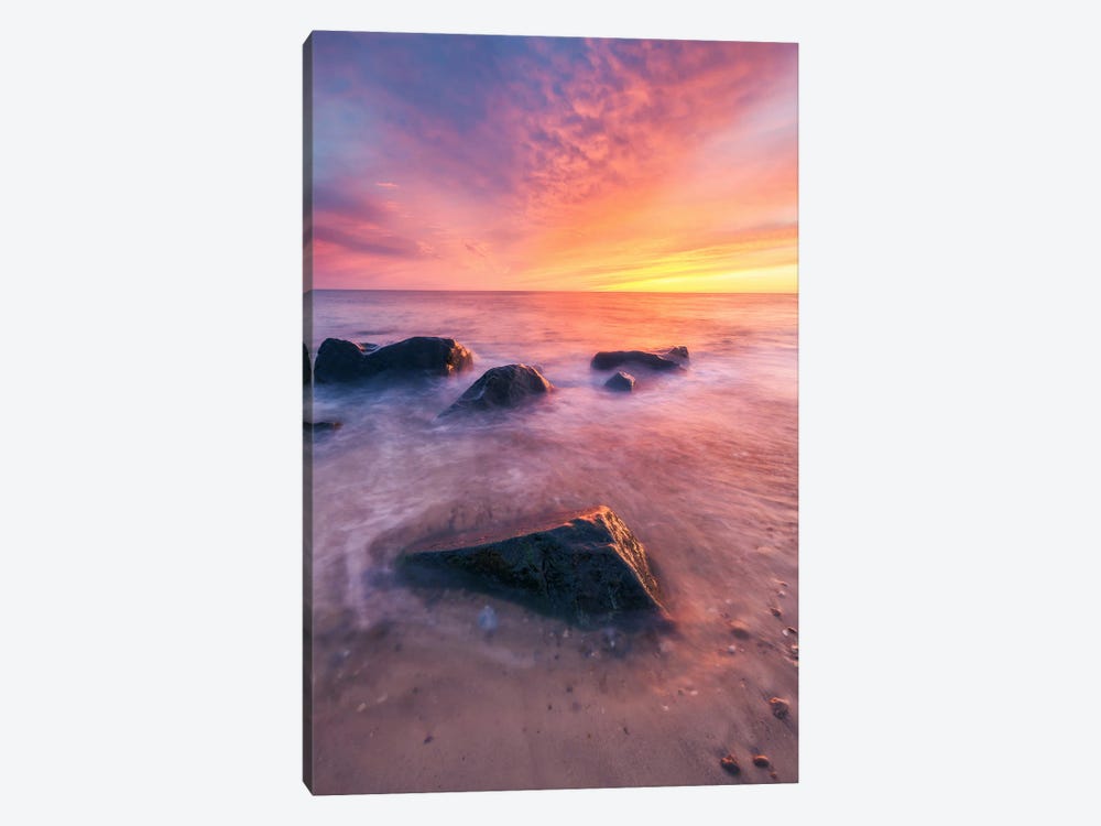 Colorful Sunset At The Beach by Daniel Gastager 1-piece Canvas Print