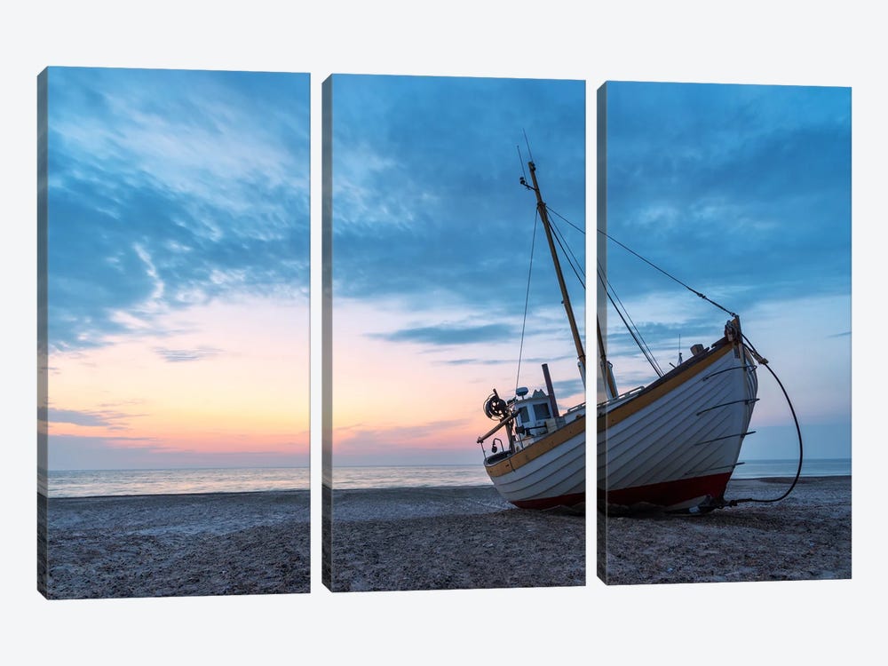 Dusk At The Coast Of Denmark by Daniel Gastager 3-piece Canvas Print