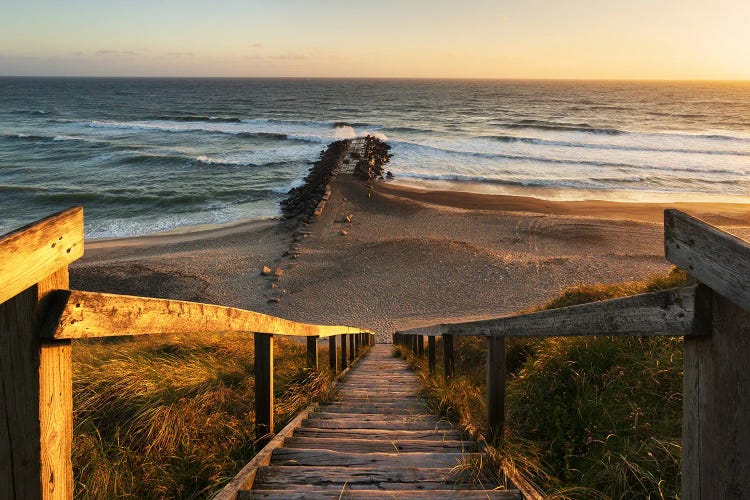 Golden Sunset Light At The Beach