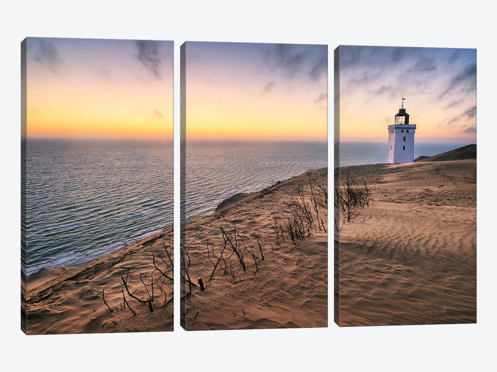 Sunset At Rubjerg Knude At The Coast Of Denmark by Daniel Gastager 3-piece Canvas Wall Art