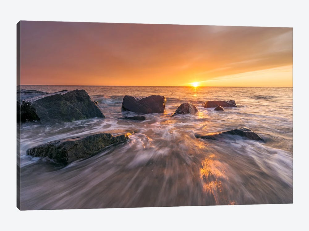 Sunset At The Coast In Denmark by Daniel Gastager 1-piece Canvas Art Print