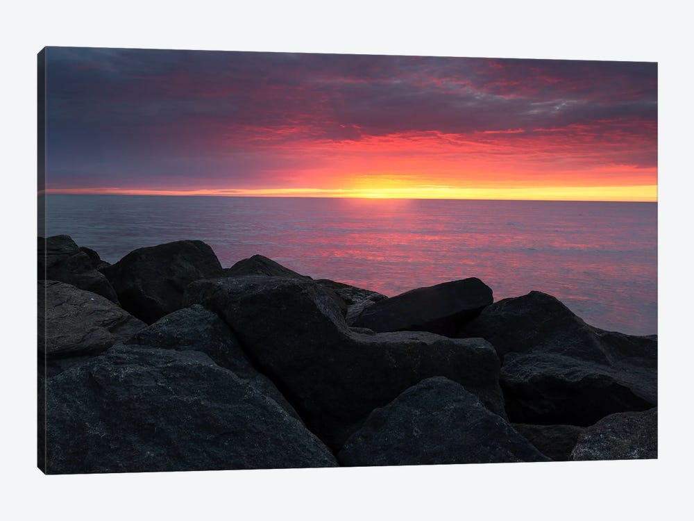 Last Colorful Light At The Coast Of Denmark by Daniel Gastager 1-piece Canvas Art Print