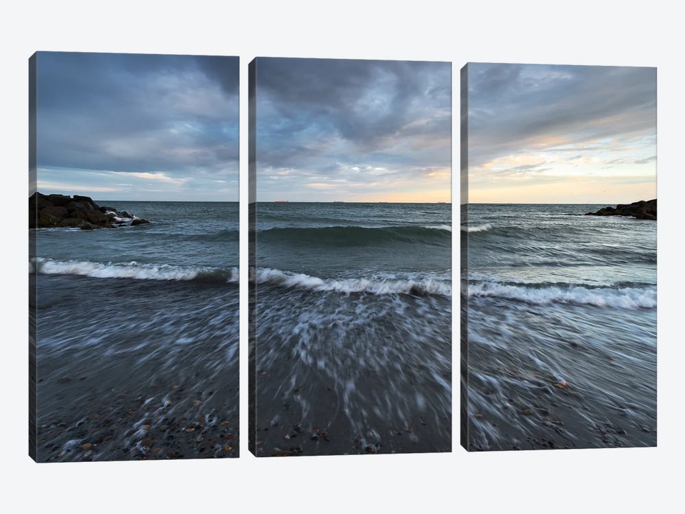 Dramatic Evening At The Coast In Denmark by Daniel Gastager 3-piece Canvas Print