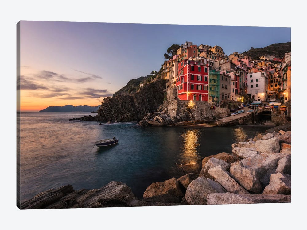 A Calm Evening In Riomaggiore - Cinque Terre by Daniel Gastager 1-piece Canvas Art Print