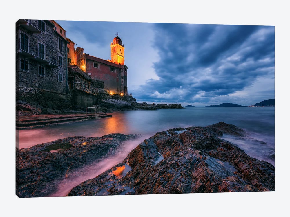 Blue Hour In Telaro - Italy by Daniel Gastager 1-piece Canvas Print