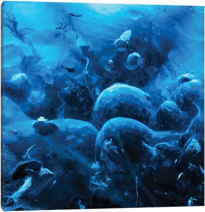 Icey Abstract Canvas Art Print - Glacier & Iceberg Art