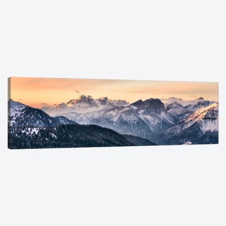 Winter Sunrise Mountain Panorama In The Dolomites Canvas Print #DGG431} by Daniel Gastager Canvas Art Print