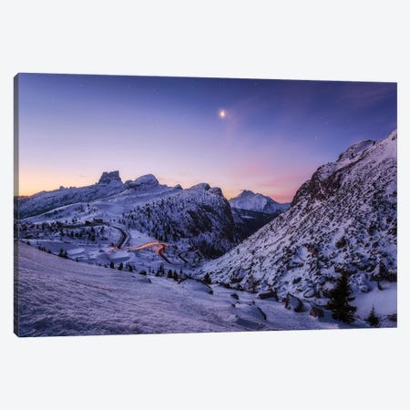 Winter Dawn At Passo Falzarego In The Dolomites Canvas Print #DGG433} by Daniel Gastager Canvas Art Print