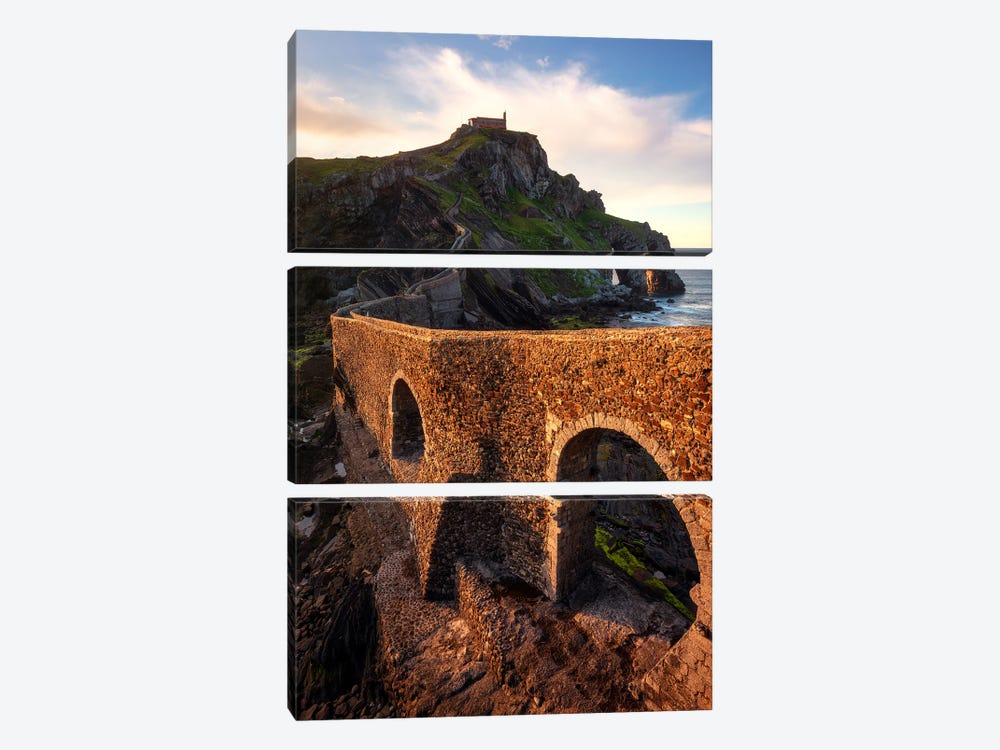 Sunset At Dragonstone - Spain by Daniel Gastager 3-piece Canvas Art Print