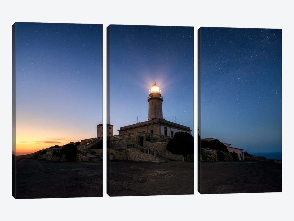 Last Light At The Nightsky At Cap De Formentor - Mallorca by Daniel Gastager 3-piece Canvas Art