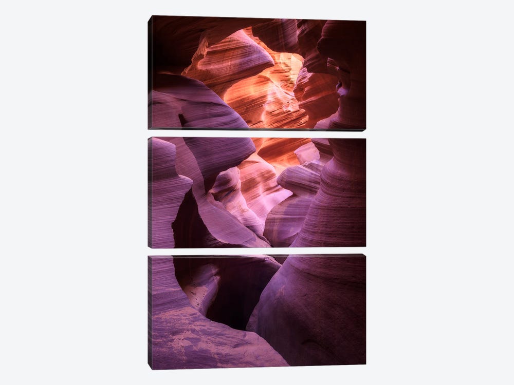 Colorful Canyon View - Antelope Canyon by Daniel Gastager 3-piece Canvas Print