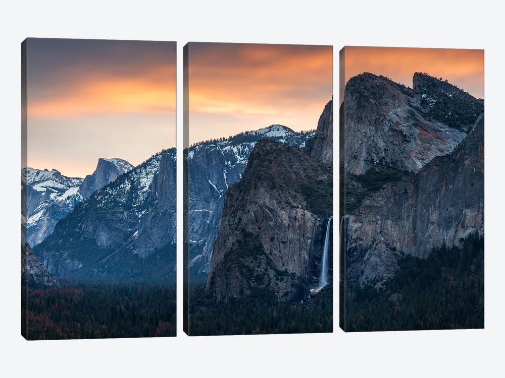 Golden Morning Colors In Yosemite National Park by Daniel Gastager 3-piece Art Print