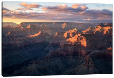 Golden Hour At Grand Canyon National Park Canvas Art Print - Grand Canyon National Park Art