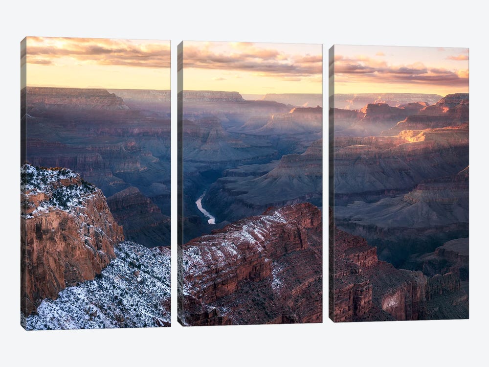 Last Light Hitting The Walls Of The Grand Canyon by Daniel Gastager 3-piece Canvas Art