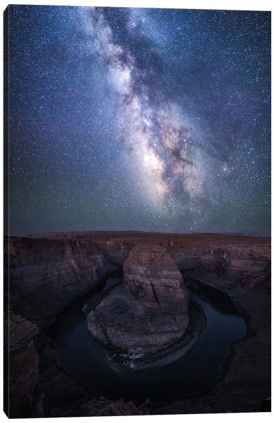 The Milky Way Above Horseshoe Bend - Arizona Canvas Art Print - Milky Way Galaxy Art