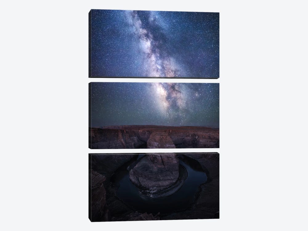 The Milky Way Above Horseshoe Bend - Arizona by Daniel Gastager 3-piece Canvas Art Print