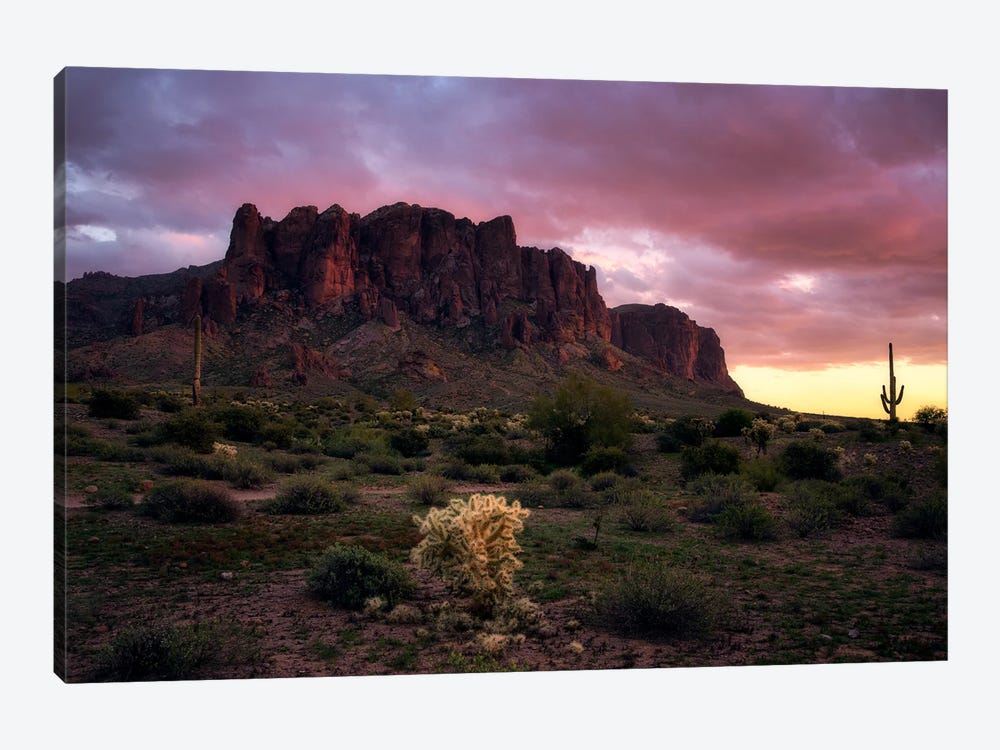 Red Sunset In The Desert - Arizona by Daniel Gastager 1-piece Canvas Art