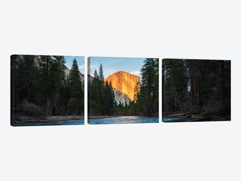 Yosemite River Panorama - California by Daniel Gastager 3-piece Canvas Art Print
