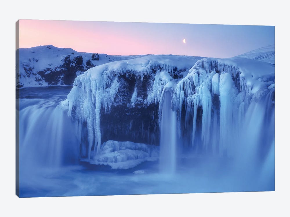 Frozen Godafoss In Northern Iceland by Daniel Gastager 1-piece Canvas Print