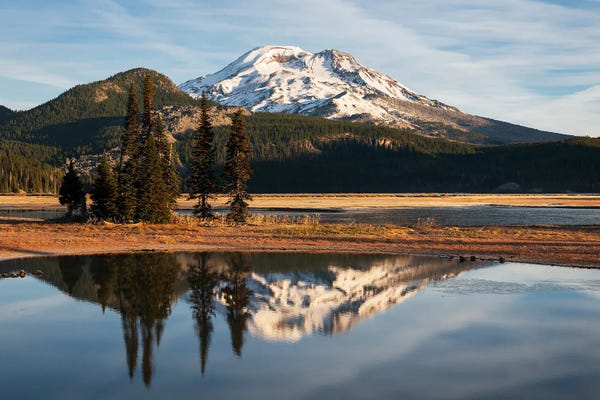 Oregon: Calm Morning Reflection At Spirit Lake In Oregon by Daniel Gastager