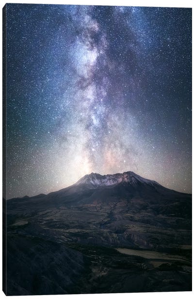 The Milky Way Above Mount St. Helens Canvas Art Print - Daniel Gastager