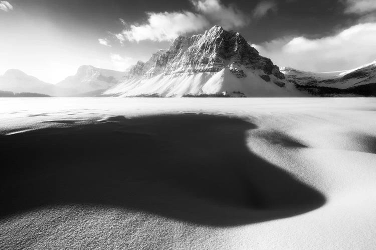 A Sunny Winter Morning At Bow Lake In Alberta