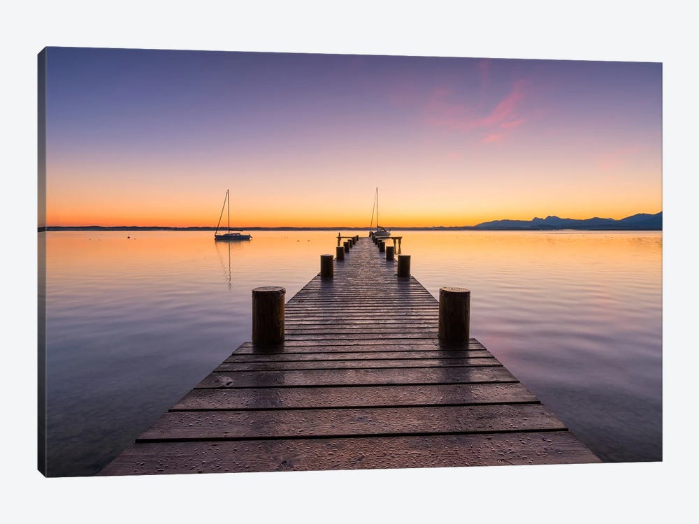 Calm Sunrise At The Lake - Bavaria by Daniel Gastager 1-piece Canvas Art