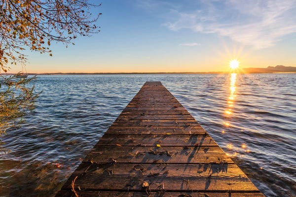 Daniel Gastager: Golden Morning At Lake Chiemsee In Bavaria by Daniel Gastager