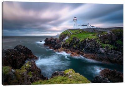 A Stormy Evening At Fanad Head Lighthouse In Ireland Canvas Art Print - Daniel Gastager