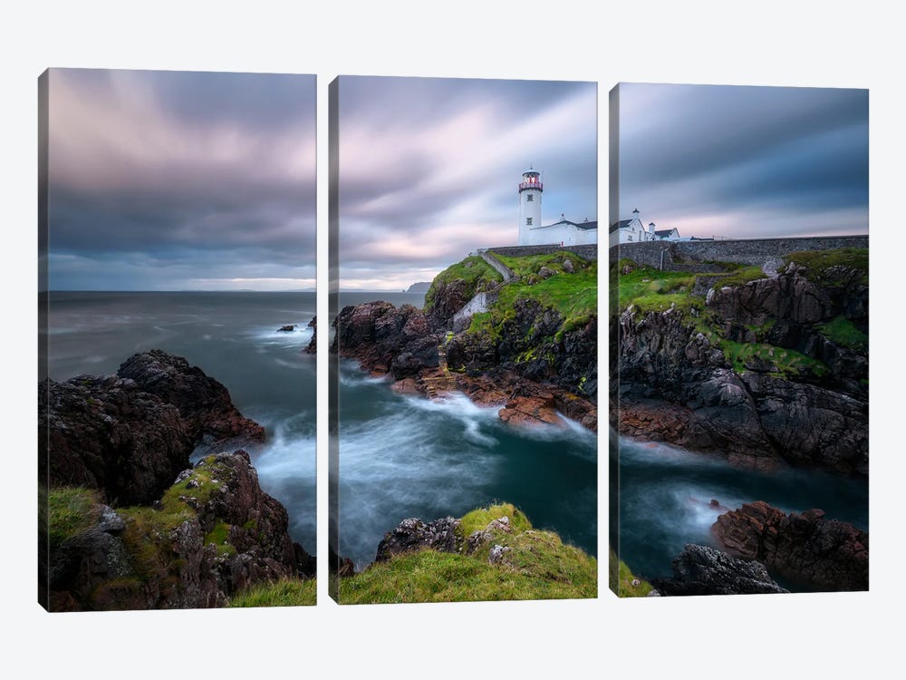 A Stormy Evening At Fanad Head Lighthouse In Ireland by Daniel Gastager 3-piece Canvas Print