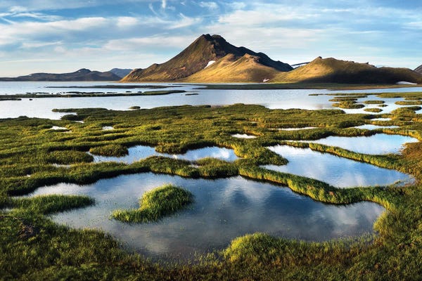 Daniel Gastager: Beautiful Ponds In The Icelandic Highlands by Daniel Gastager