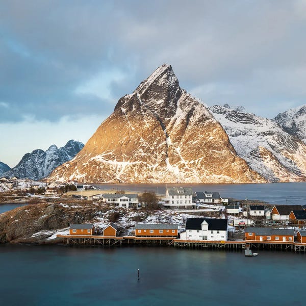 Daniel Gastager: Golden Winter Morning In Sakrisoy - Lofoten by Daniel Gastager