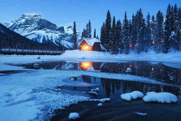 Daniel Gastager: A Cold Winter Evening At Emerald Lake - Canadian Rockies by Daniel Gastager
