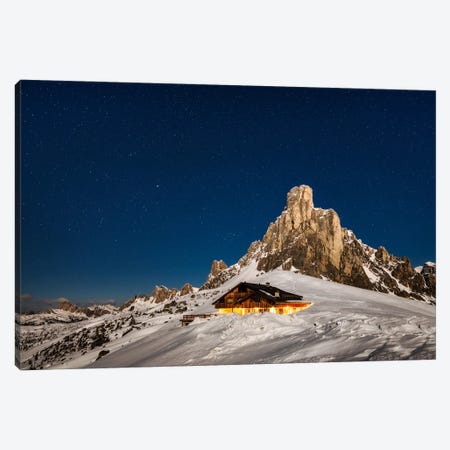 A Full Moon Winter Night In The Dolomites Canvas Print #DGG496} by Daniel Gastager Canvas Wall Art
