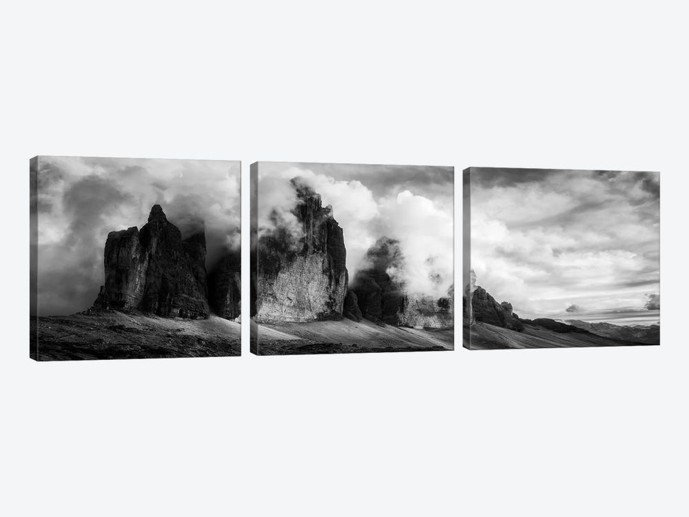 Dramatic Panorama Of Tre Cime Di Lavaredo - Dolomites by Daniel Gastager 3-piece Canvas Print