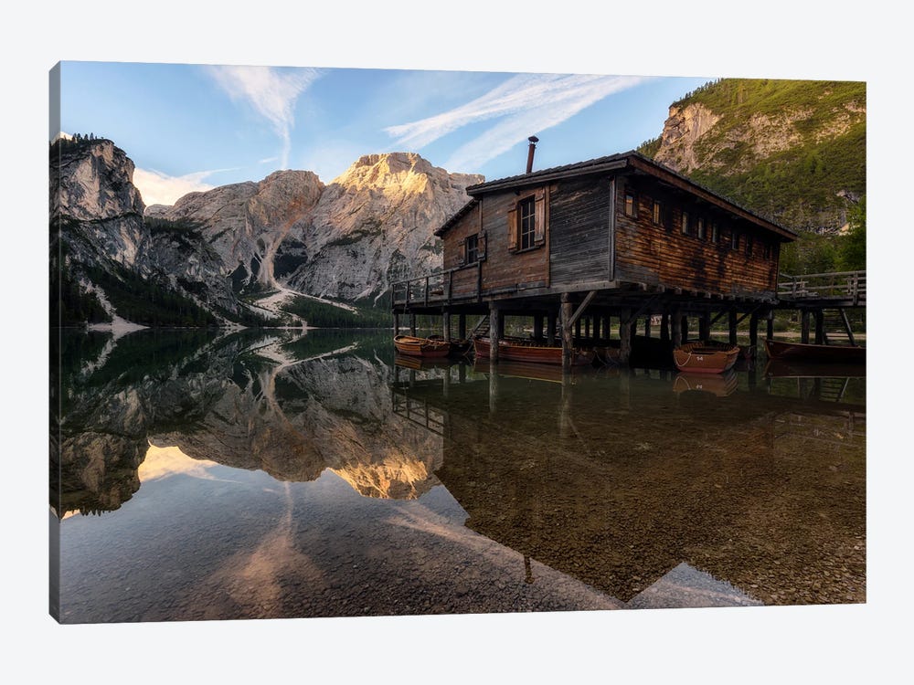 A Calm Morning At Lago Di Braies - Dolomites by Daniel Gastager 1-piece Canvas Art