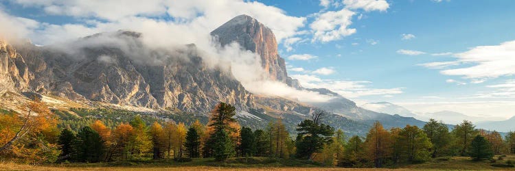 Fall Panorama At Passo Falzarego - Dolomites