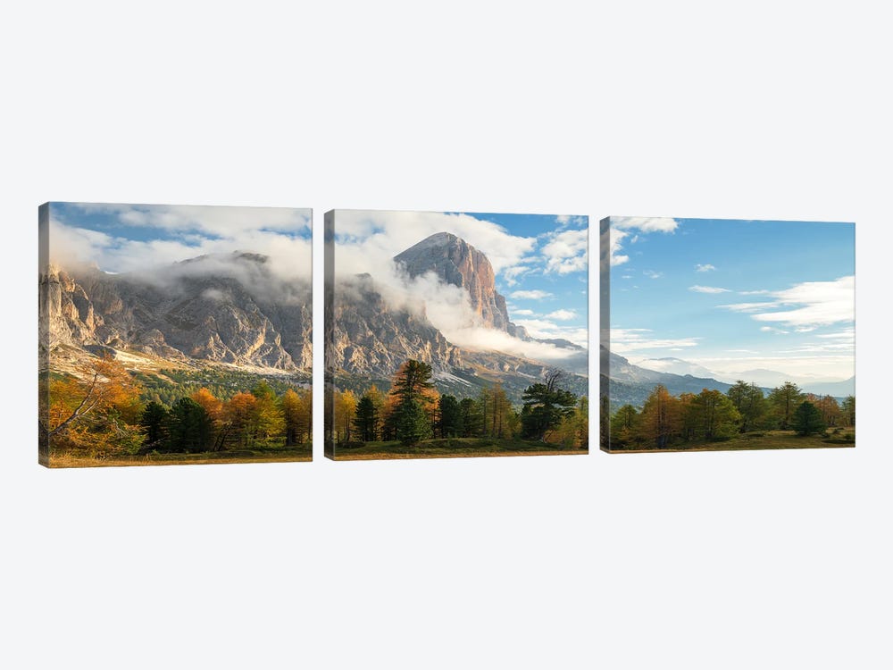 Fall Panorama At Passo Falzarego - Dolomites by Daniel Gastager 3-piece Art Print
