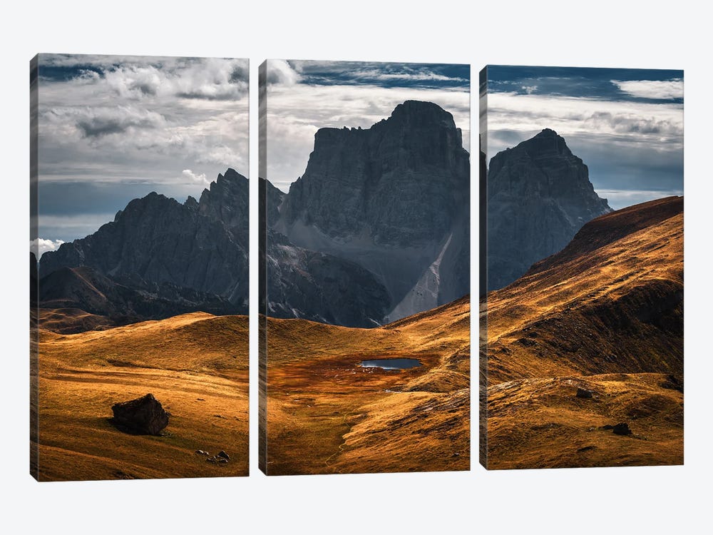 Dramatic Mountain View In The Dolomites by Daniel Gastager 3-piece Canvas Art