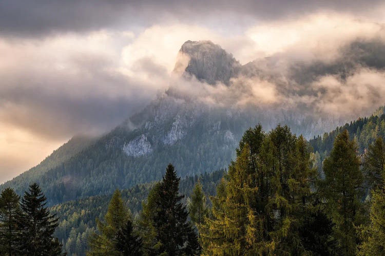 Misty Mountain View In The Dolomites