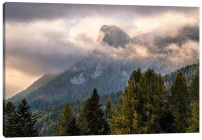 Misty Mountain View In The Dolomites Canvas Art Print - Daniel Gastager