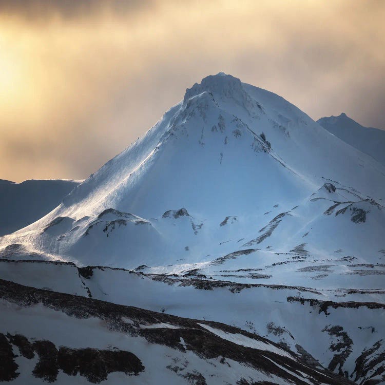 Golden Winter Light In Iceland