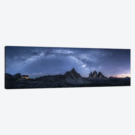 Milky Way Panorama At Tre Cime Di Lavaredo - Dolomites Canvas Print #DGG511} by Daniel Gastager Canvas Artwork