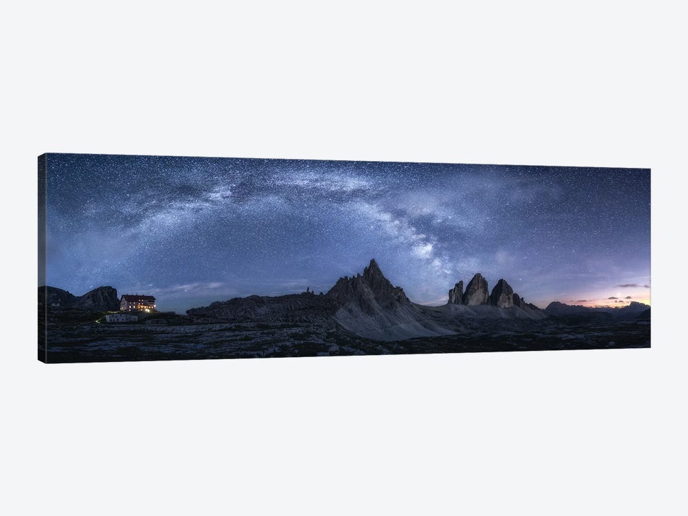 Milky Way Panorama At Tre Cime Di Lavaredo - Dolomites by Daniel Gastager 1-piece Canvas Art