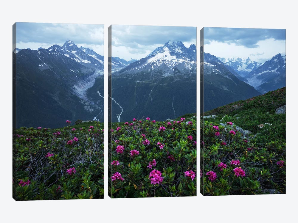 Summer Blue Hour In The French Alps by Daniel Gastager 3-piece Canvas Art Print