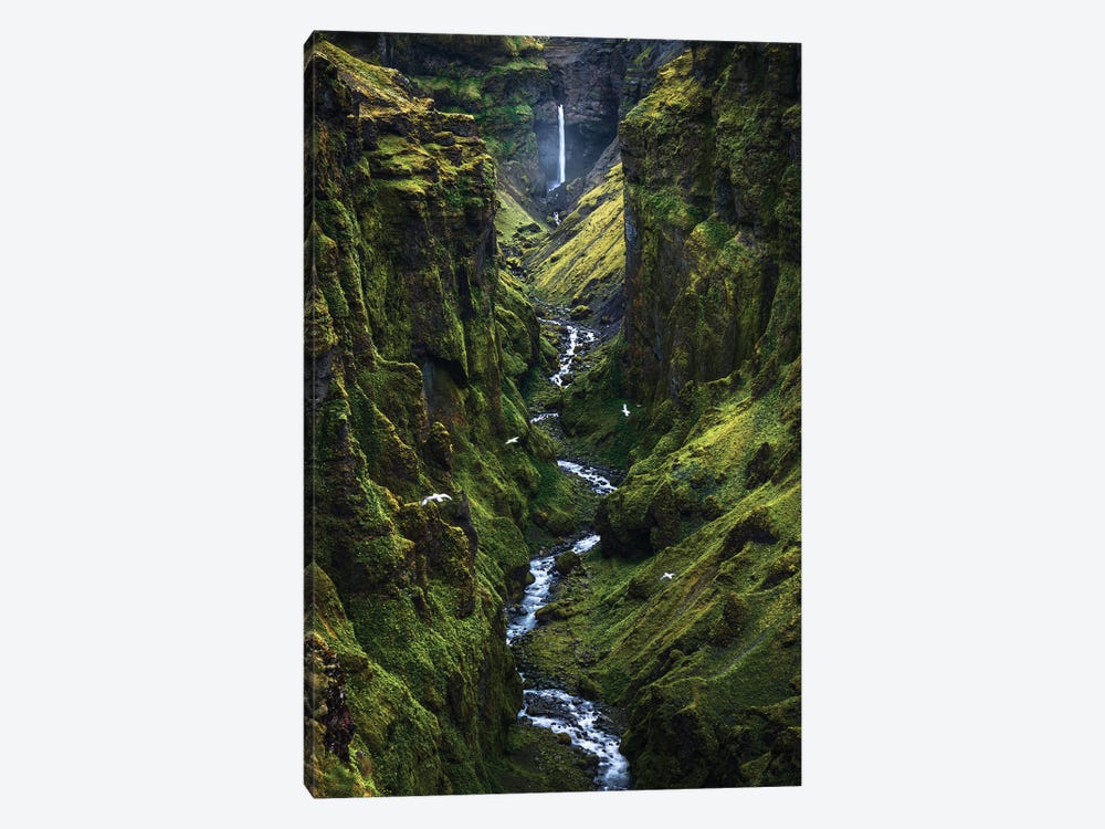 A Dramatic Green Canyon In Iceland by Daniel Gastager 1-piece Canvas Artwork