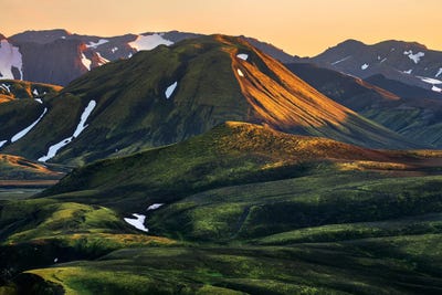 Soft Sunset Colors In The Icelandic Highlands by Daniel Gastager framed canvas print