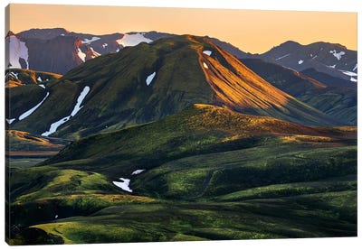 Soft Sunset Colors In The Icelandic Highlands Canvas Art Print - Daniel Gastager