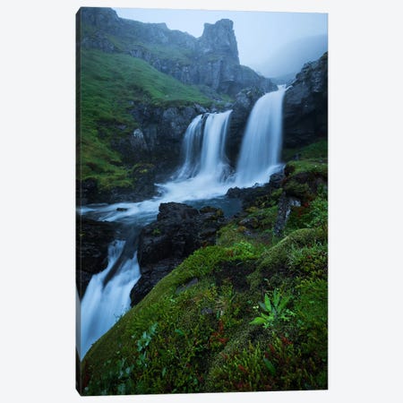 Misty Waterfall In The East Of Iceland Canvas Print #DGG534} by Daniel Gastager Canvas Art Print